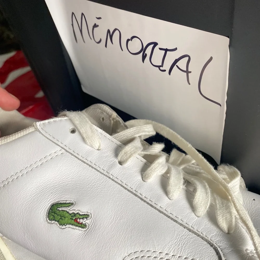 Lacoste Twin‎ Serve 0721 2 SMA Sneakers Mens 9 White Leather Court Shoes VGC